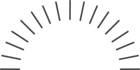 Sun rays icon, shine and burst line