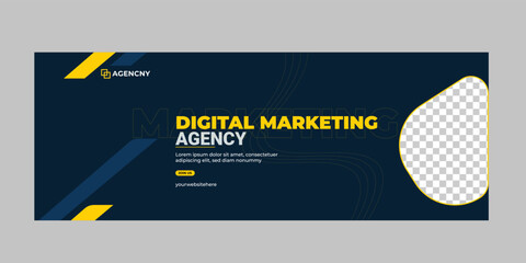 Digital Marketing facebook cover banner template social media post