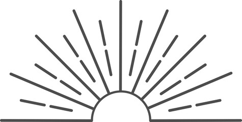 Fototapeta premium Sun rays icon, shine and burst line