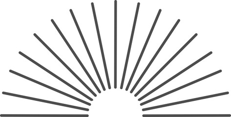 Obraz premium Sun rays icon, shine and burst line