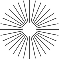 Obraz premium Sun rays icon, shine and burst line