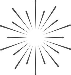 Sun rays icon, shine and burst line