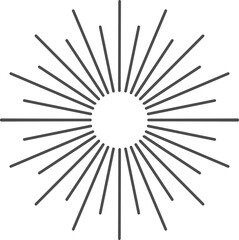 Fototapeta premium Sun rays icon, shine and burst line