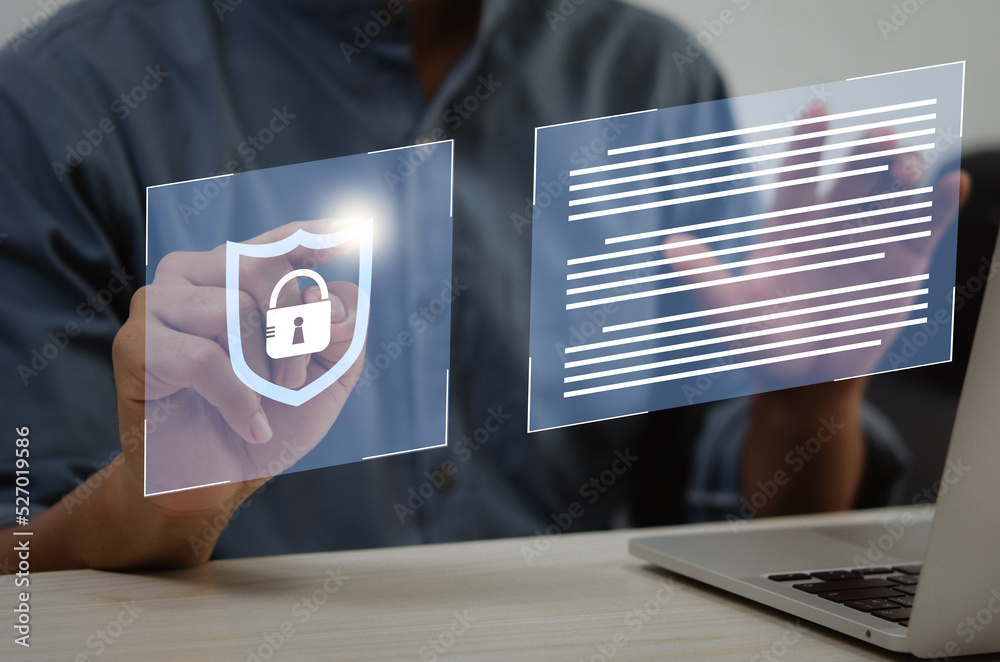 Wall mural cyber digital technology internet network online information security.safety web hacker login and pa