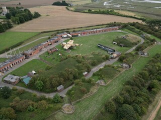  British military defence. coastal gun battery. military bunker system fort paull on the north bank of the river humber.