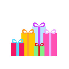 Happy birthday party, birthday party, colorful gift box at party, flat vector illustration and icon