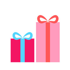 Happy birthday party, birthday party, colorful gift box at party, flat vector illustration and icon