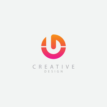 Alphabet U G letters monogram icon logo template