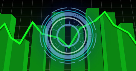 Image of data processing on black background