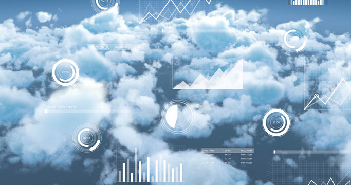 Image of data processing over clouds