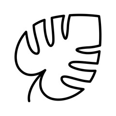 Obraz premium Monstera leaf icon. Pictogram isolated on a white background.