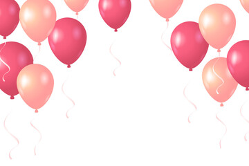 Confetti And luxury Balloon Birthday Celebration border