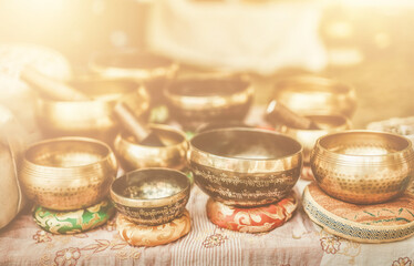 Beautiful tibetan bowl ready for meditative music.