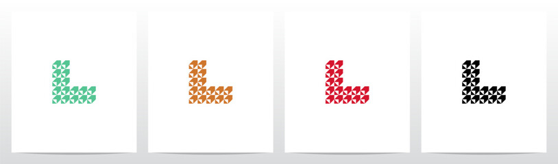 Square Boxes Letter Logo Design L