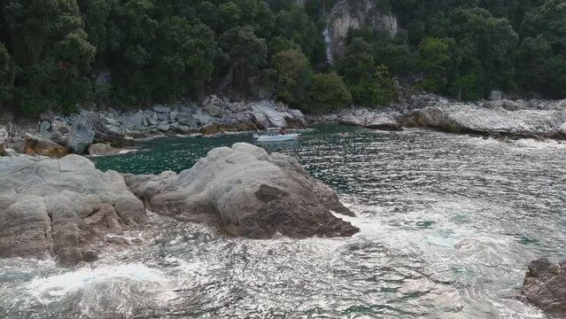 Small boat on rocky beach, Pelion, Greece, aerial
Pelion, greece,August,25,2022
