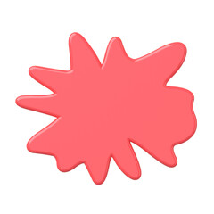 3D blob shape. 3D textarea. Red blob.