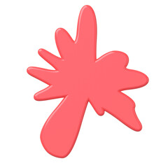 3D blob shape. 3D textarea. Red blob.