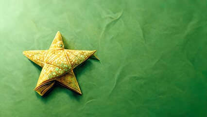a star made with paper, origam, realistic illustration