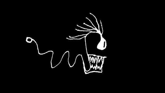 Creepy snake sketchy drawing animartion