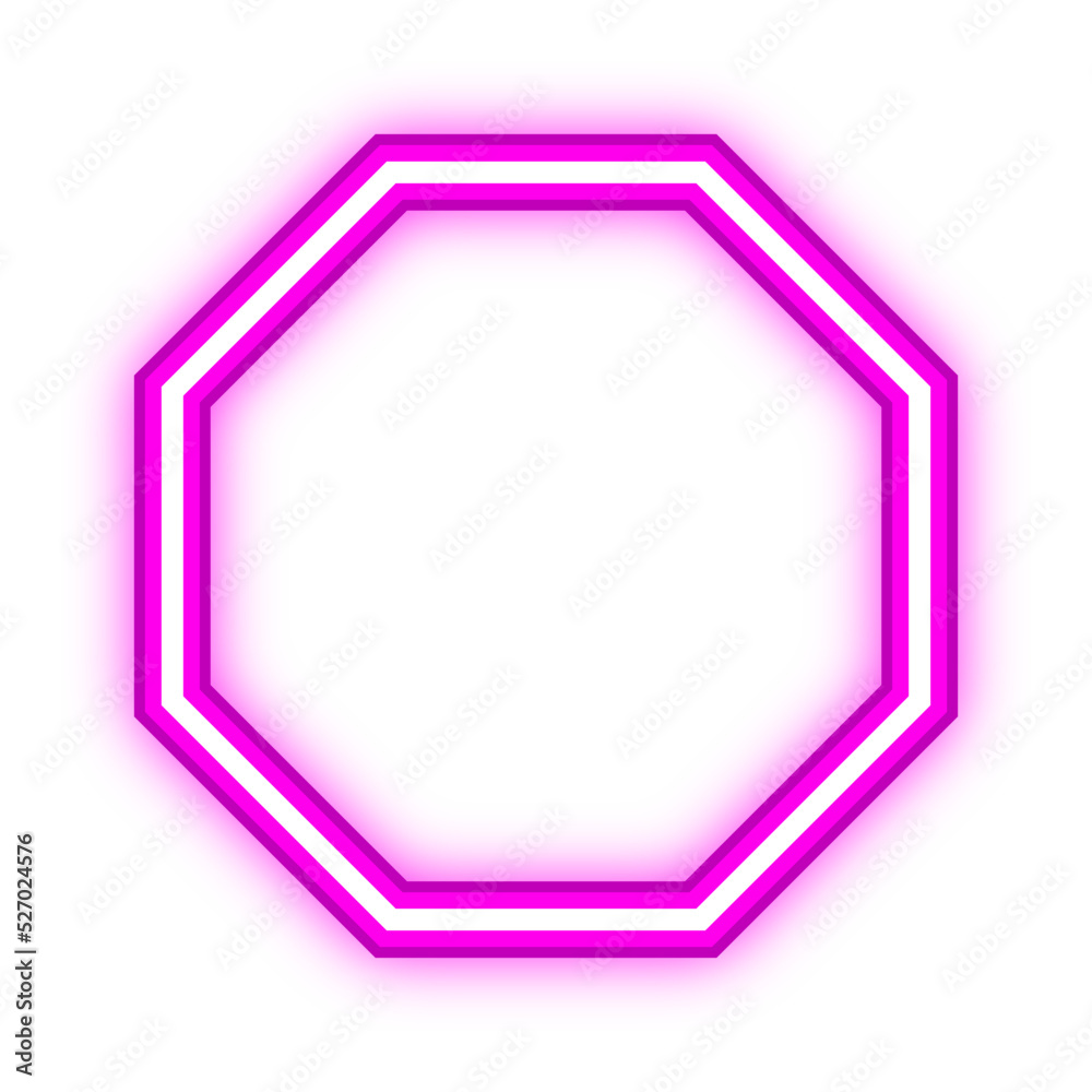 Wall mural octagon neon light
