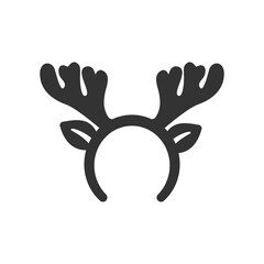 Obraz premium Reindeer horns vector mask icon. Christmas deer horns flat sign.