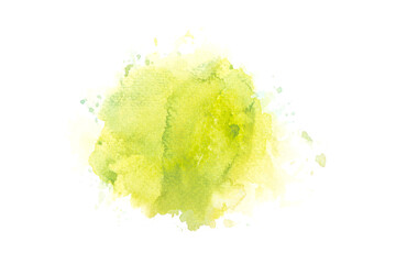green watercolor paint splashes on white background