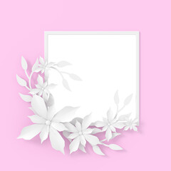 Valentine card frame witn flower design.