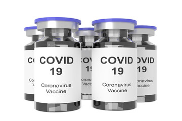 Coronavirus ( COVID 19 ). Virus vaccine. 3D rendering.