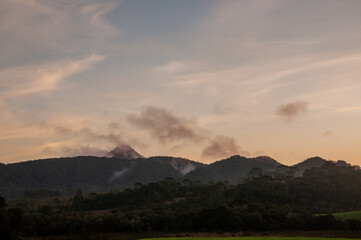 sunset in the mountains