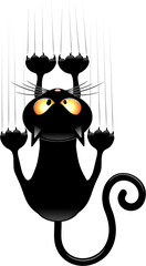 Cat Freche und lustige Cartoon-Figur hängt und rutscht nach unten - Cats Collection