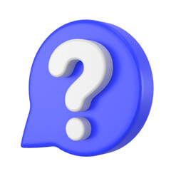 Question mark sign. 3D element.