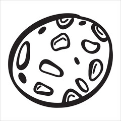 Doodle icon of the moon, a simple full moon, vector