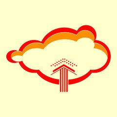 cloud icon graphic vector for file upload, as water evaporation occurs