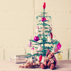 christmasholidays background with festive decorations