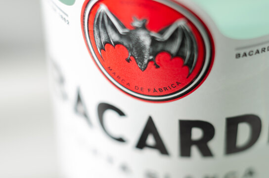 LONDON, UNITED KINGDOM - AUGUST 06, 2022 Bacardi Carta Blanca, light and aromatic white rum with delicate floral and fruity notes, ideal for mixing