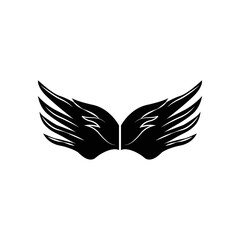 Black illustration wing design vector isolated