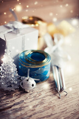 christmasholidays background with festive decorations