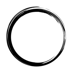 Circle grunge frame on a white background.