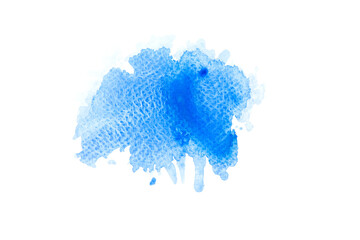 blue watercolor paint splashes on white background