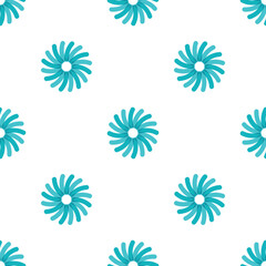 set of elements. seamless pattern. blue flowers or signs on a white background. vector illustration. print, background or wallpaper