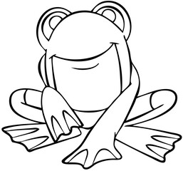 Fototapeta premium Frog. Element for coloring page. Cartoon style.