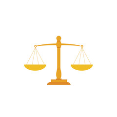 Justice scale, judge's hammer, law book, concept of court judgment to demand justice and punishment.