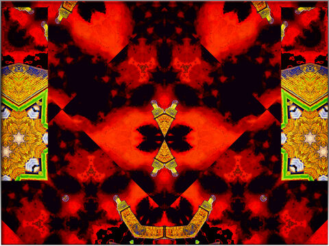 Abstract, Multiple Patterns, Shapes and Shades, within a Border  digital art