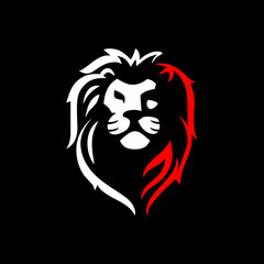 lion vector logo design isolated on black background