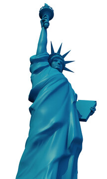 PNG Isolated Statue of Liberty 3D Object. Statue of Liberty Isolated on Transparent Background.