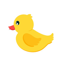 Fototapeta premium cartoon vector of cute yellow rubber duck taking a bubble bath.vector illustration