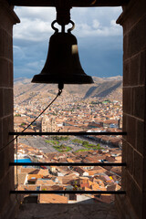 A view of the city of Cusco, Peru from the tower of San Cristobal Church