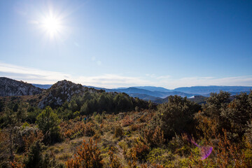 Fototapeta na wymiar Autumn landscape in Pallars Jussa, Lleida, Pyrenees, Spain