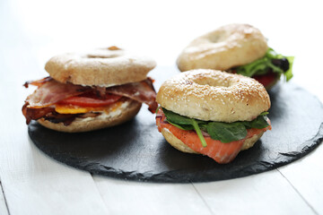 Bagel sandwiches