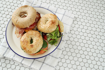 Bagel sandwiches